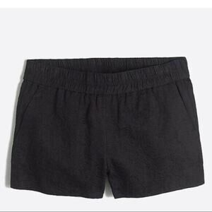 J Crew Black Floral Jacquard Boardwalk Shorts Pull On Elastic Waist Pockets Sz 2